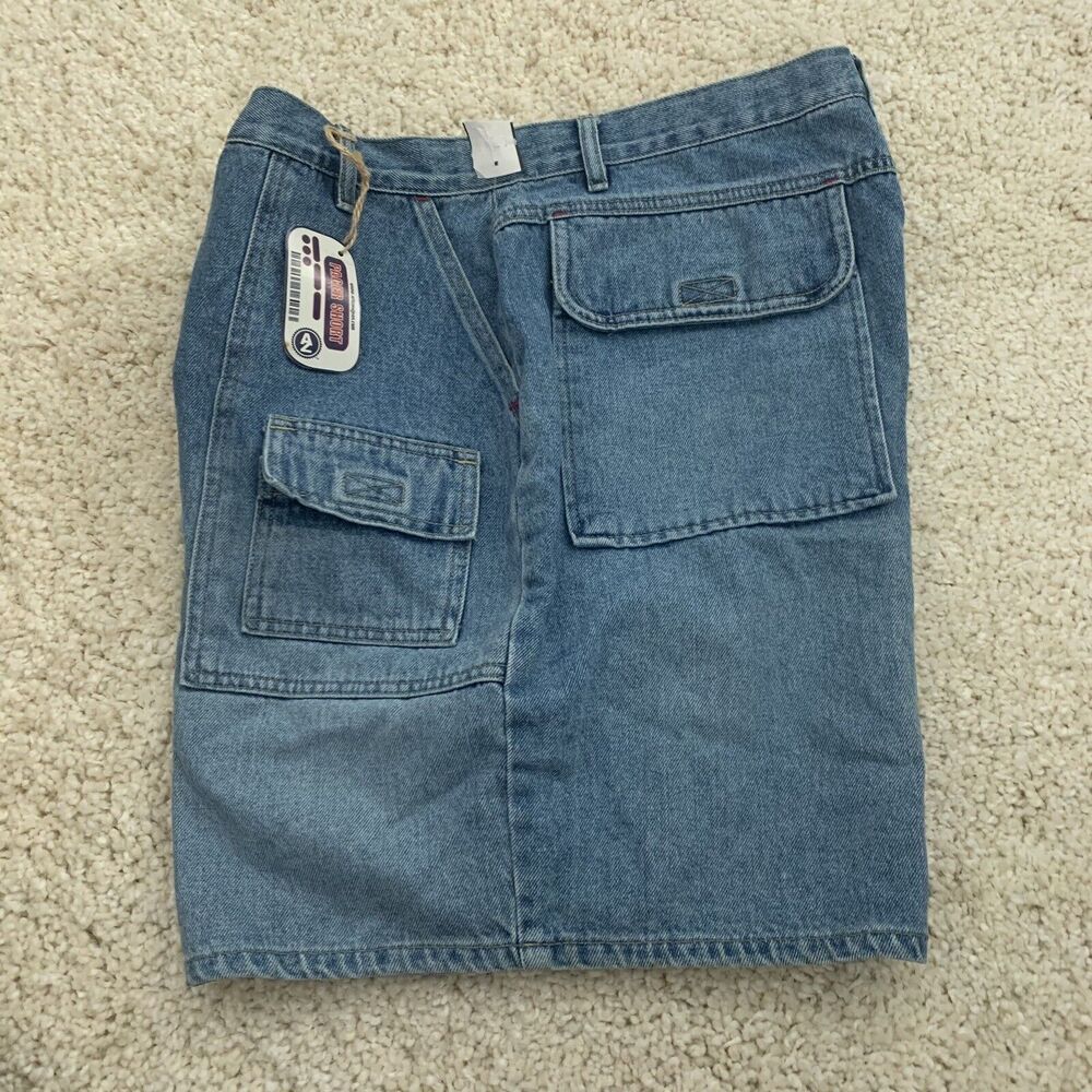 Arizona Jean Co Pager Short Womens 21 Denim Shorts Big Flap Pockets Blue NEW